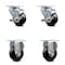 Service Caster 3.5 Inch Hard Rubber Wheel Swivel Top Plate Caster Set with 2 Brake 2 Rigid SCC SCC-20S3514-HRS-TLB-TP3-2-R-2 - alternate 1
